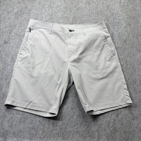 Public Rec Golf Shorts Men 33 Gray Performance 8" Zip Pocket - Picture 1 of 15